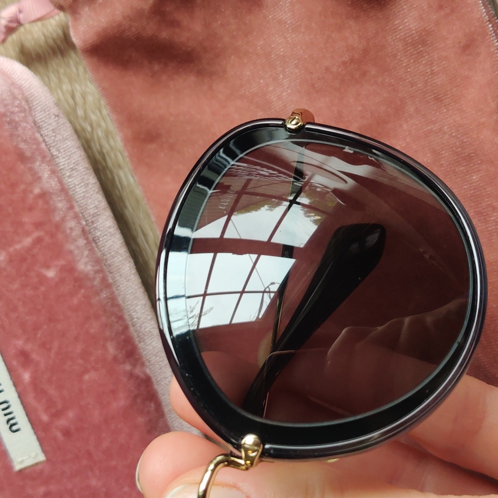 Miu Miu Sunglasses Black & Gold - Picture 7 of 11